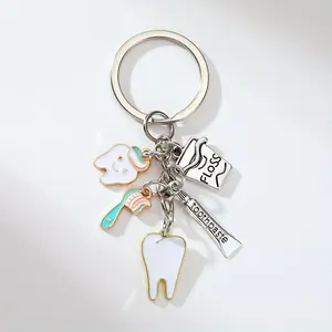 Dental Care Keychain with Alloy Toothbrush, Toothpaste, and Dentist Charms - Ideal Gift for Dental Professionals and Teeth Protection Enthusiasts, Dental Gifts