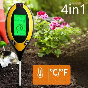 Four-In-One Electronic Soil Tester, Ph Meter, Light Intensity Gauge, Temperature & Humidity Detector, Precision Farming Tool