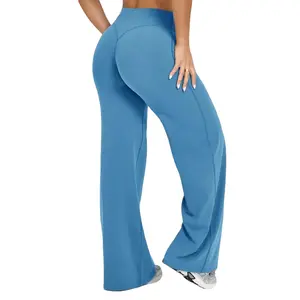 Women's Mid-Waist Yoga Pants GYM Leggings Naked Feel Pilates Running Sports Trousers