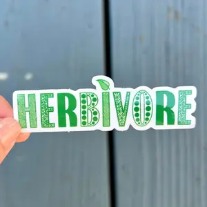 Herbivore Sticker, Vegan and Vegetarian Sticker, Plant, Animal Rights Awareness