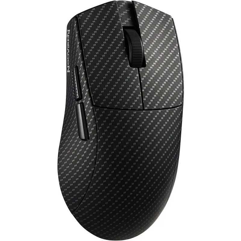 Redragon M916 Plus Carbon Fiber Tactical Tri-Mode Gaming Mouse - 49G Lightweight, 45K DPI, Adjustable Ergonomic Grip, Full Programmable Buttons, Software-Supported DIY Keybinds, Geek Gift for PC/Laptop, Wired/Bluetooth Accessory to Unleash Your Game