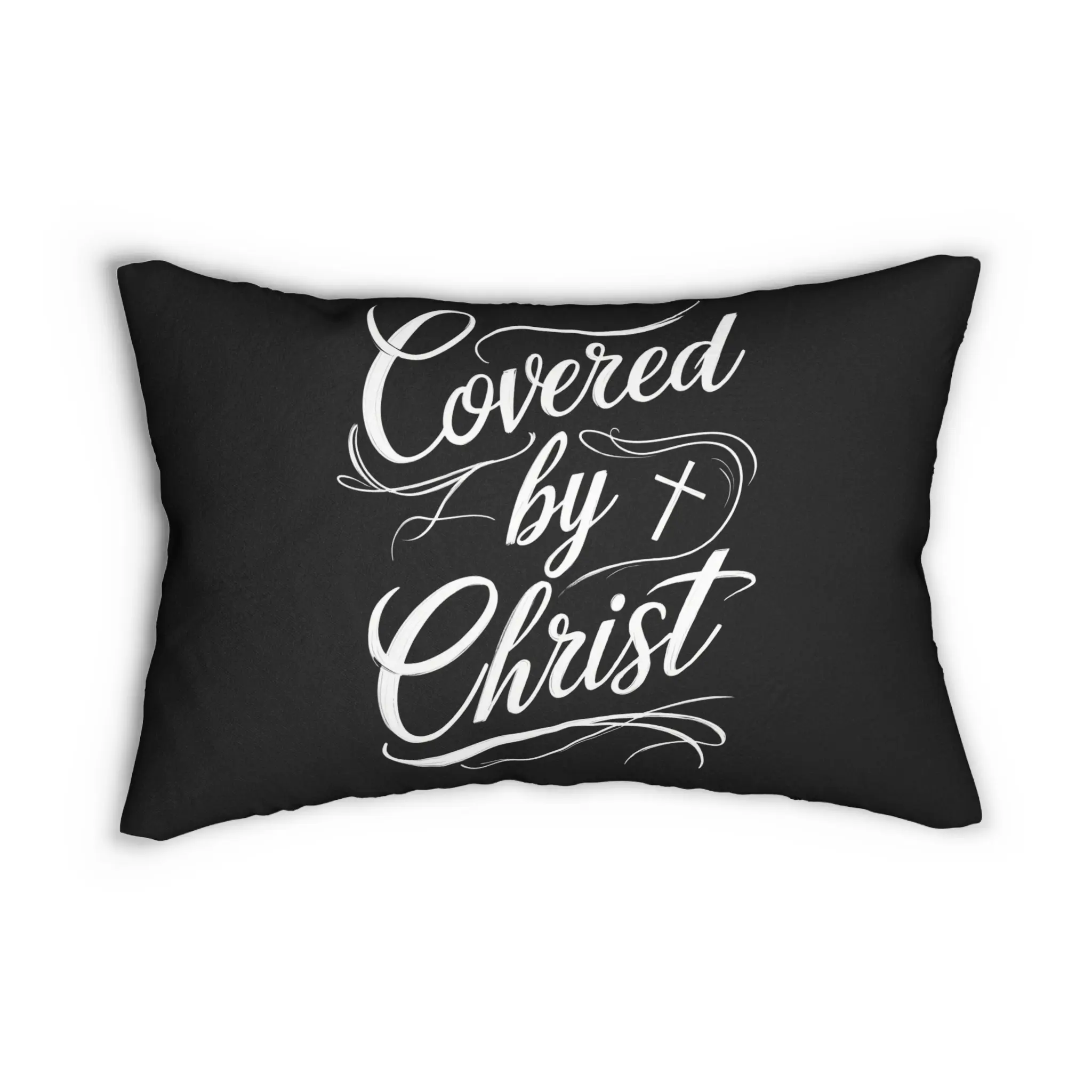 Covered By Christ Lumbar Pillow, Home Decor, Church Gift, Christian Decor, Covered by Christ, Cozy Comfort