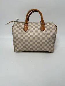 Pre-owned Louis Vuitton canvas Top Handle Bags Speedy 30 Damier Azur Handbag JA990LV