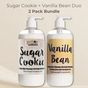 Vanilla Bean + Sugar Cookie Body Lotion Duo | 2 Pack Bundle | 16 oz Vanilla Bean + Sugar Cookie Body Lotion Duo | 2 Pack Bundle | 16 oz
