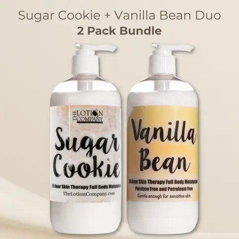 Vanilla Bean + Sugar Cookie Body Lotion Duo | 2 Pack Bundle | 16 oz