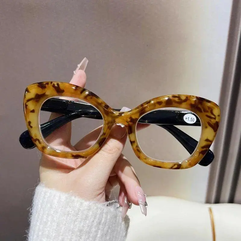 Vintage Finished Anti-Blue Light Presbyopia Glasses for Adults, Unisex Optical Prescription Farsighted Eyewear Frames