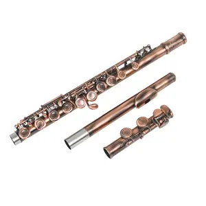 16-Hole Closed Hole Flute C Key Brass Beginner Band Performance Instrument, High-Quality Woodwind Music Equipment for Students & Beginners