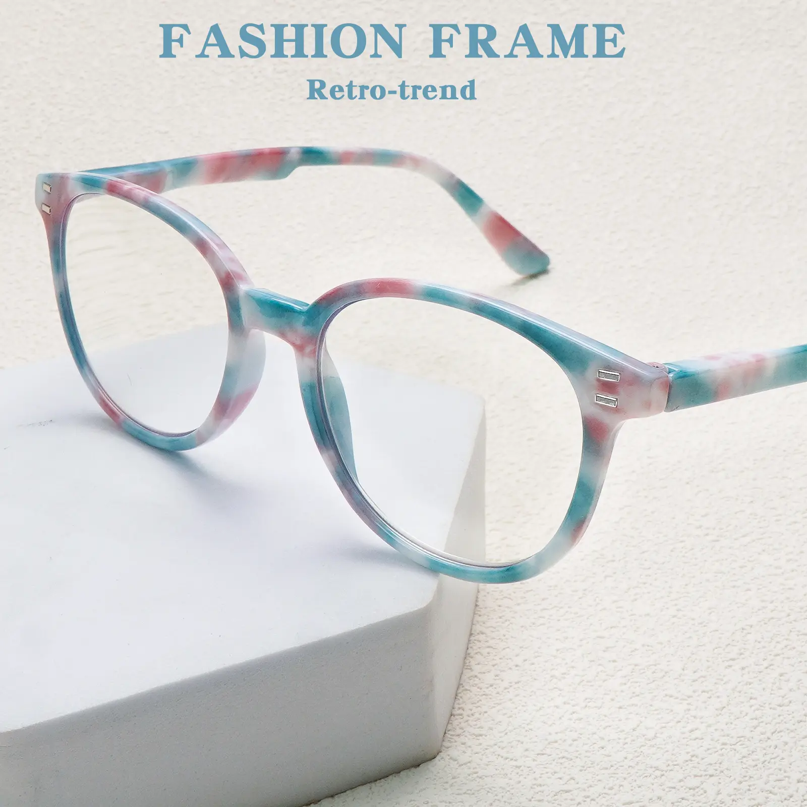 Retro Round Blue Light Blocking Reading Glasses with Spring Hinge 3 Pack Retro Round Blue Light Blocking Reading Glasses for  main image 2
