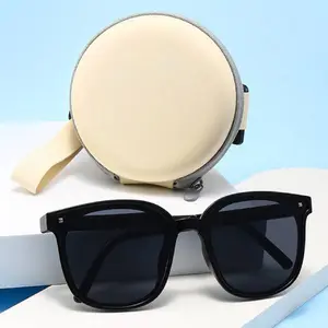 Pocket-Foldable UV400 Sunglasses - Anti-Glare, Scratch-Resistant Shades Foldable Polarized Sunglasses with Cas