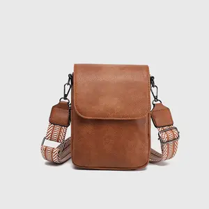 AS6001 Women's Commuter PU Fashion Versatile Messenger Bag 205 New Large-capacity Multi-function Snap Button Shoulder Mobile Phone Bag