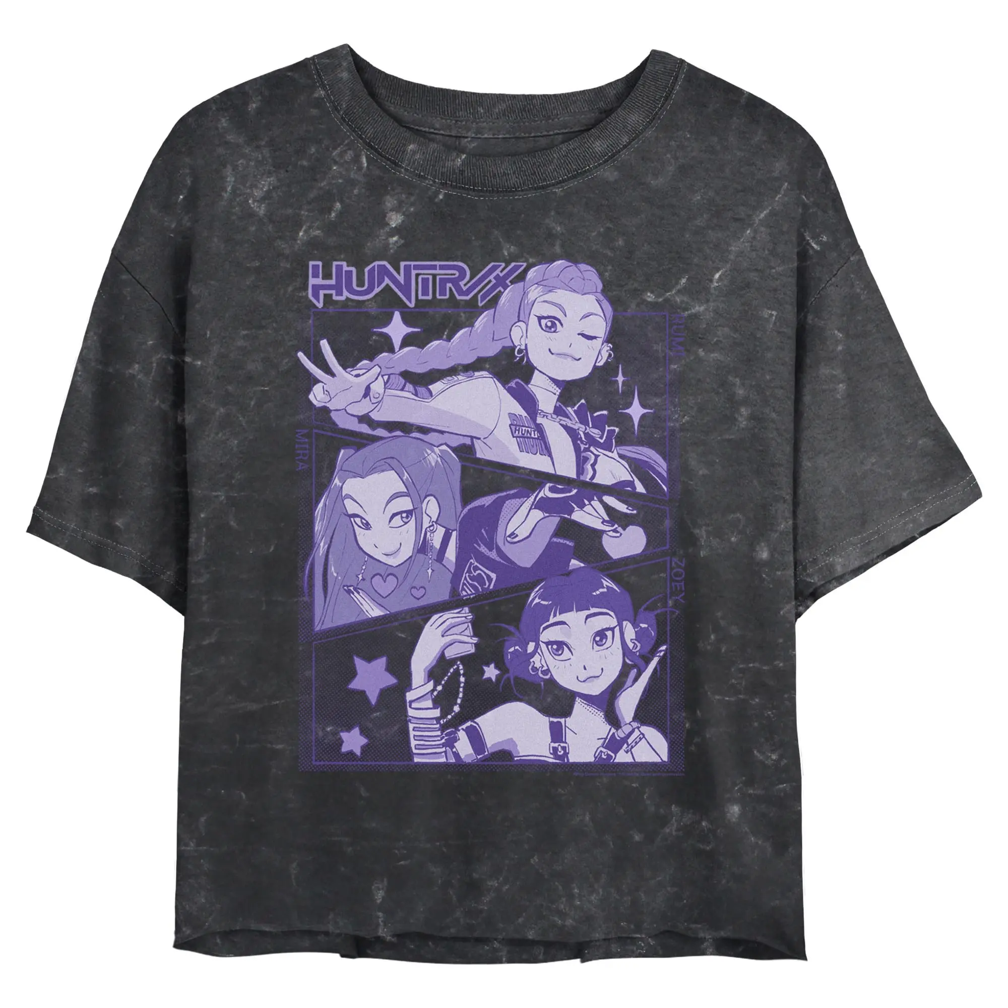 KPop Demon Hunters Huntrix Anime Panels Juniors T Shirt