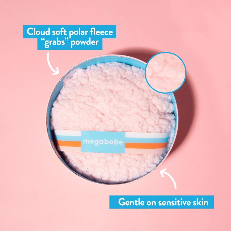 Megababe Body Dust Powder & Dust Puff Applicator Set | Talc-Free Sweat-Absorbing Body Powder (6 oz)