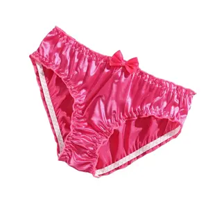 women underwear pack, 4pcs sweet, ruffled satin custom under panties for women,womenswear, soft and comfortable casual briefs, in a lovely pink color products Breathable