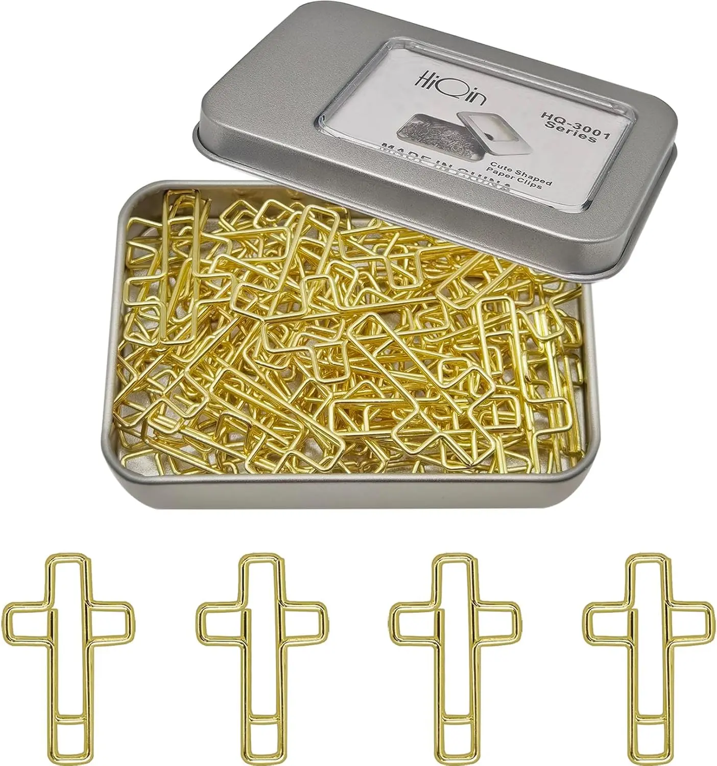50 PCS Gold Cross Paper Clips Bible Bookmark Clips, Bible Study Supplies Accessories for Women HiQin