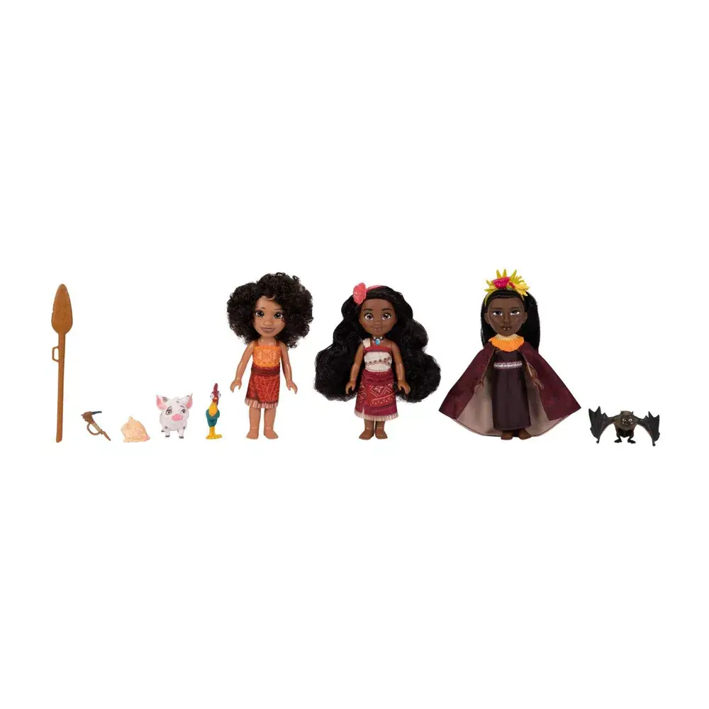 6" Disney Moana 2 w/ Loto & Matangi Petite Fashion Dolls Playset & Accessories