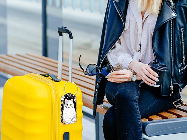 Smart Luggage Tag with Find My(IOS Only), Premium Leather Luggage Tags for Suitcase, Travel Bags, Backpacks, Anti-Lost Suitcase Tag Tracker for Travel with Privacy Name Card, Rechargeable Smart Luggage Tag with Find My(IOS Only), Premium Leather Luggage Tags for Suitcase, Travel Bags, Backpacks, Anti-Lost Suitcase Tag Tracker for Travel with Privacy Name Card, Rechargeable