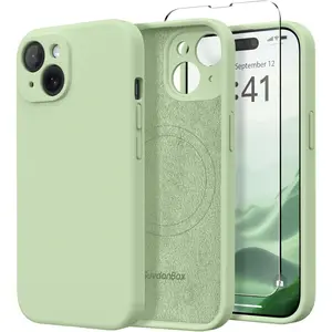Magnetic Case For iPhone 13, Compatible with MagSafe, [Full Camera Protection][Screen Protector] Silicone Shockproof Protective Phone Case For iPhone 13 6.1