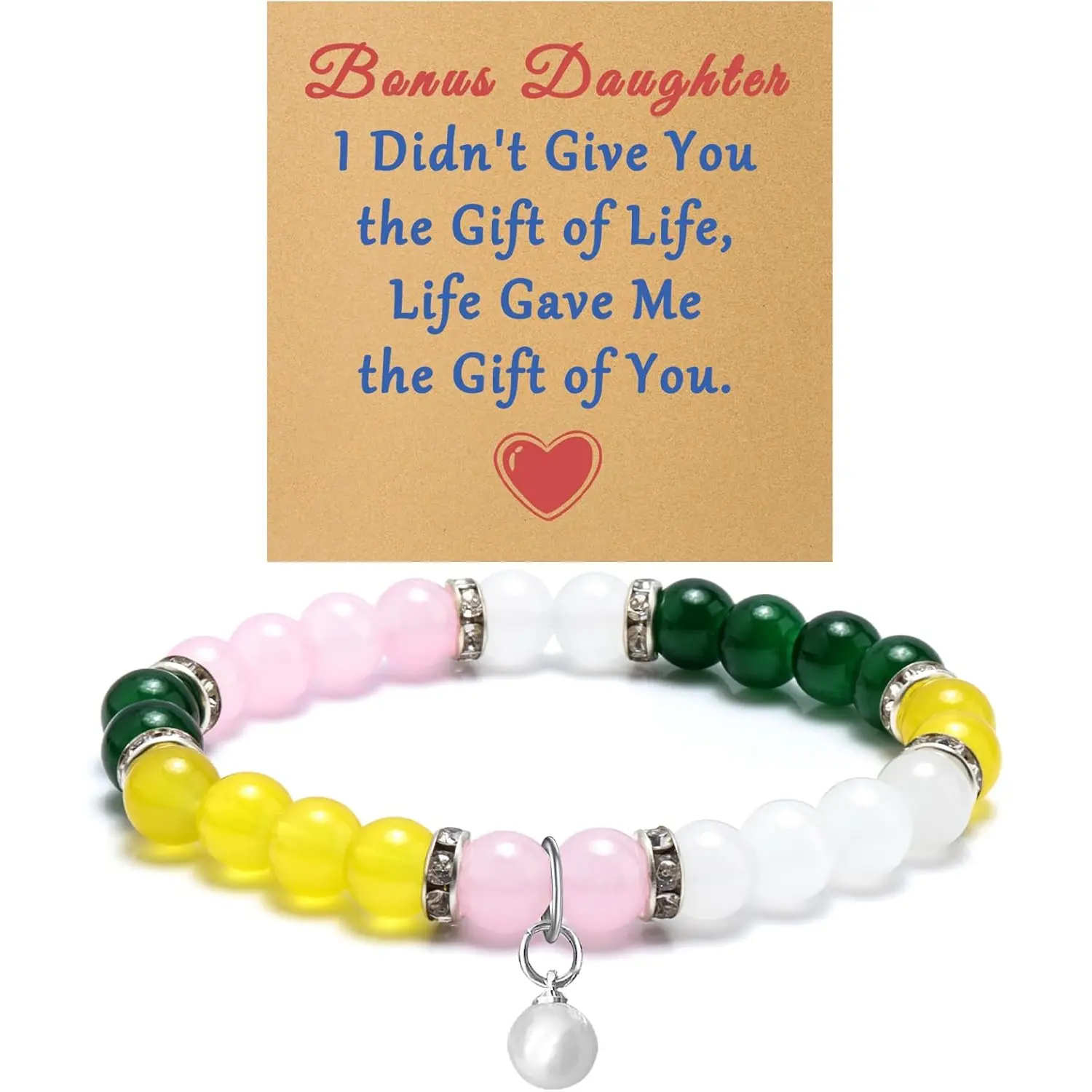 Gifts for Daughter in Law Beaded Bracelet Birthday Gift Ideas for Her Stepdaughter Bonus Daughter Jewelry Bracelet with Massage Step Daughters Gifts from Stepmom Mother in Law