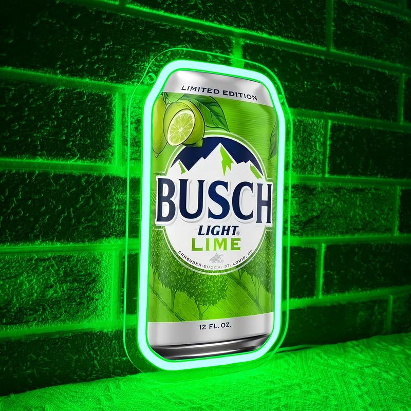 Busch Lime Beer Led Neon Sign for Wall Decor, Neon Lights for Bedroom Led Signs Suitable for Man Cave Bar Pub Restaurant Christmas Birthday Party Gift Led Art Wall