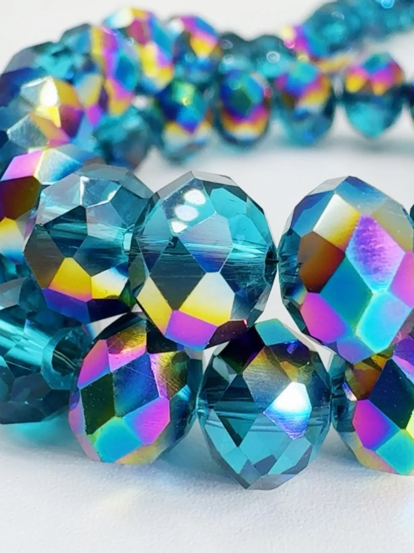 60 Pcs 10mm Lake Blue Semi-Full Color Austrian Crystal Beads Sparkling Premium Luxury Glass Beads with Holes Super Flashy Loose Beads for DIY Jewelry Making, Handmade Bracelets, Necklaces, and Craft Supplies, Diy Beading Accessories