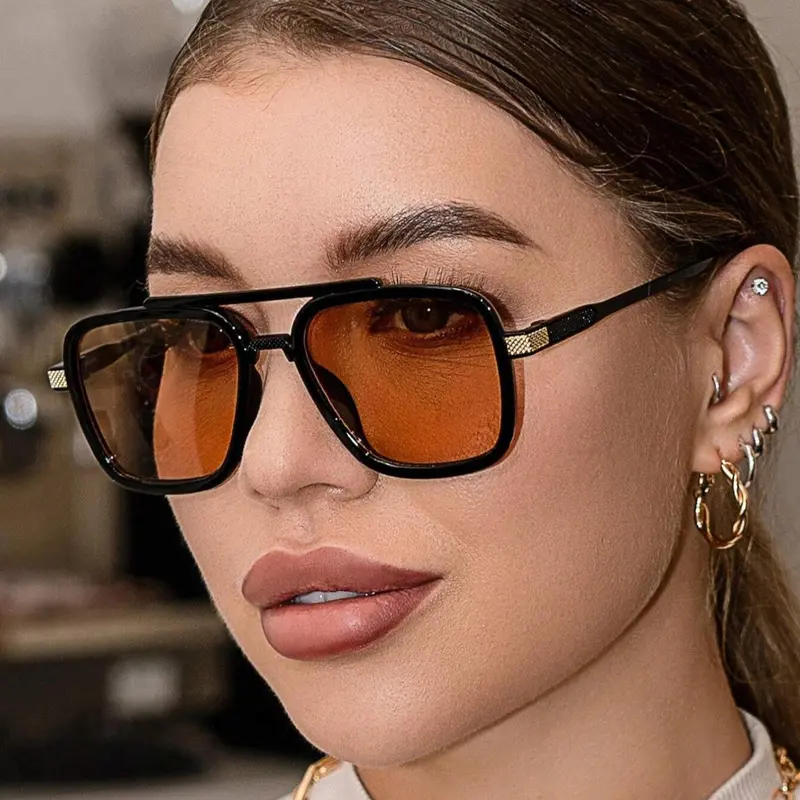 Vintage Square Frame glasses, Trendy Casual glasses for Everyday Use, Fashion Accessories for Outdoor Activities