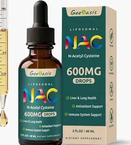 Liposomal Liquid NAC Supplement N-Acetyl Cysteine Drops, N Acetyl Cysteine 600 mg with Quercetin & Zinc for Adults & Kids, Liver & Lung Support, Antioxidant, Immune & Skin Health, 2 Fl Oz