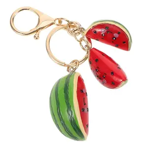 Watermelon Keychain Hawaii Fruit Palestine Charm Pendant Car Key Holder Cute Purse Charms For Women Red