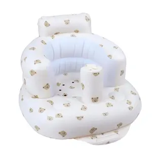 Inflatable Baby Seat, Baby Floor Seats for Babies 3-36 Months, Sit Up Chair with Built-in Air Pump, Portable Infants Back Support Seater