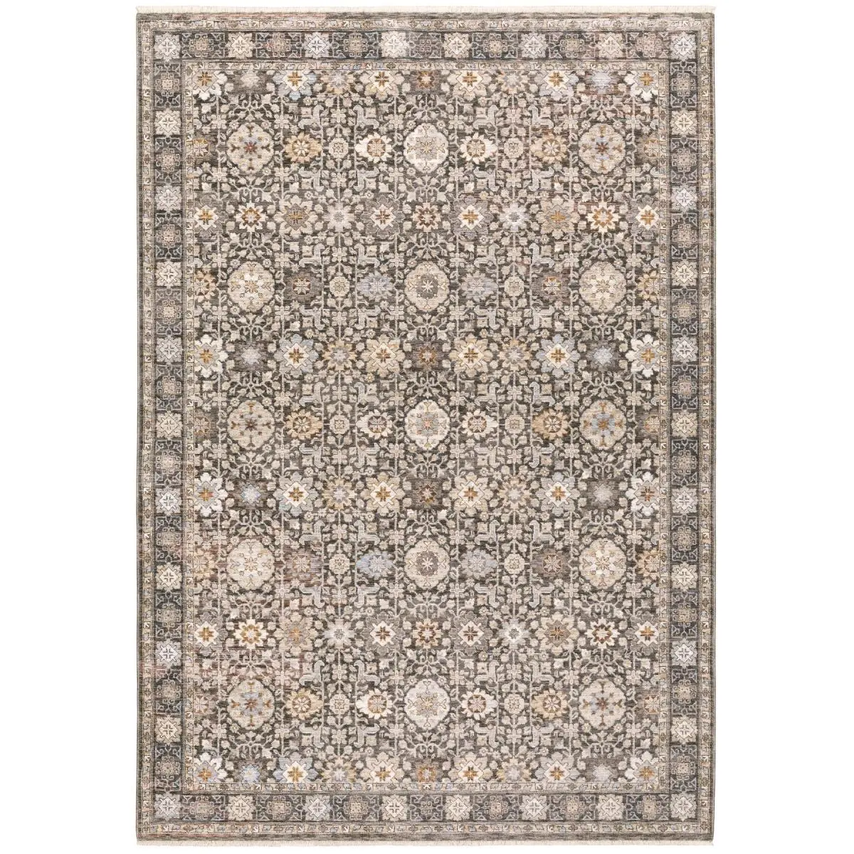 Oriental Weavers M071N1060092ST 2 ft. x 3 ft. Maharaja Machine Woven Rectangle Rug, Charcoal
