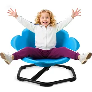 VEVOR Kids Swivel Chair, 220 lbs Capacity, Cylinder Shape Sensory Spinning Chair, Autistic Kids Sensory Toy Seat with Non-Slip Metal Base, Toddler Sit Spin Seat for Coordination Balance Focus, GreenVEVOR Super Brand Day