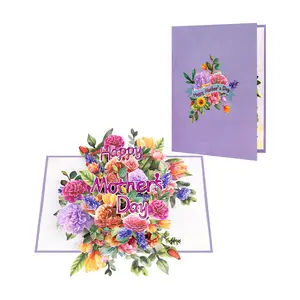 2026 New Mother's Day Card 3D Pop-Up Foldable Card Gift with Gold Foil, Happy Mother's Day