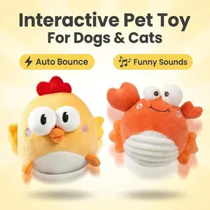 GUKCO Interactive Dog Toys for Boredom Relief, Automatic Bouncing Ball with Voice Recording, Self-Playing Enrichment Toy for Small Medium Dogs & Cats, USB Rechargeable