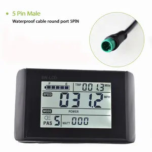 Durable Waterproof Electric Bike Ebikes Speedometer Sw900 5pin, Shockproof Wired Display Controller, Compatible with Uart 2 Protocol