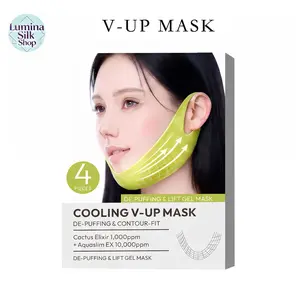 [LuminaSilk Shop]4-Piece Cooling V-Up Hydrogel Lifting Mask | Ear Hook JawlineContour Firming Mask, Double Chin Reducer, Anti-Sagging De-Puffing Facial Treatment Daily Beauty Tool,Mother's Day gift tiktokshopspringglowup