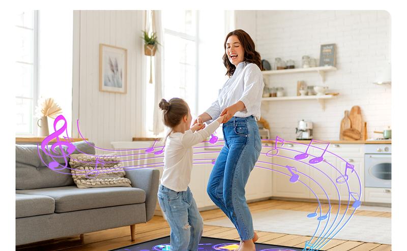 MERACH Dance Mat Bluetooth Electronic Dance Pad with Light-up Built-in Music Dance Game Toy Christmas Gift for Kids Girls Boys 3-12 Years Old