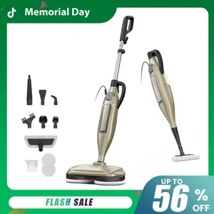 [MemorialDay]DEVOAC VM6 Rotating Steam Mop, Electric Cleaner for Sticky Grime & Grease. 10-in-1 with 3 Steam Settings for Floors, Walls, Tiles, Cabinets. Fast Heat-Up.