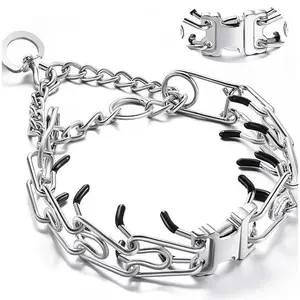 hermsprenger Prong Collar for Dogs, Adjustable Size Dog Training Collar, Dog Pinch No Pull Collar with Quick Release Buckle for Small Medium Large Dogs aspen  collar