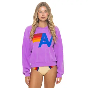 LOGO RELAXED CREW SWEATSHIRT - NEON PURPLE