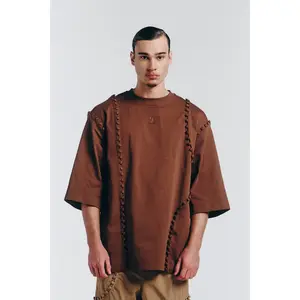 Unbutton T-Shirt in Brown