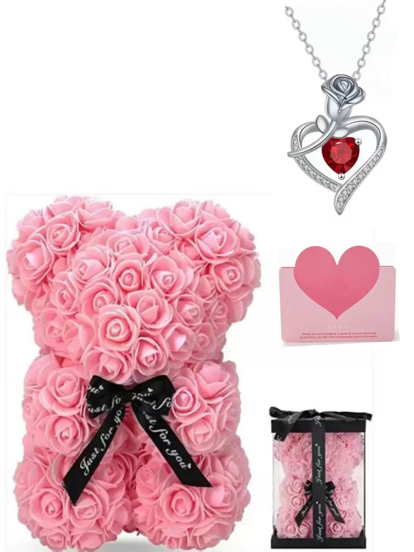 Handmade Rose Bear Gift Set, Handpicked Personalized Gift, Valentine's Day, Anniversary, Birthday Present for Girlfriend, Best Friend, Themed Gift Box, Romantic Gift Box