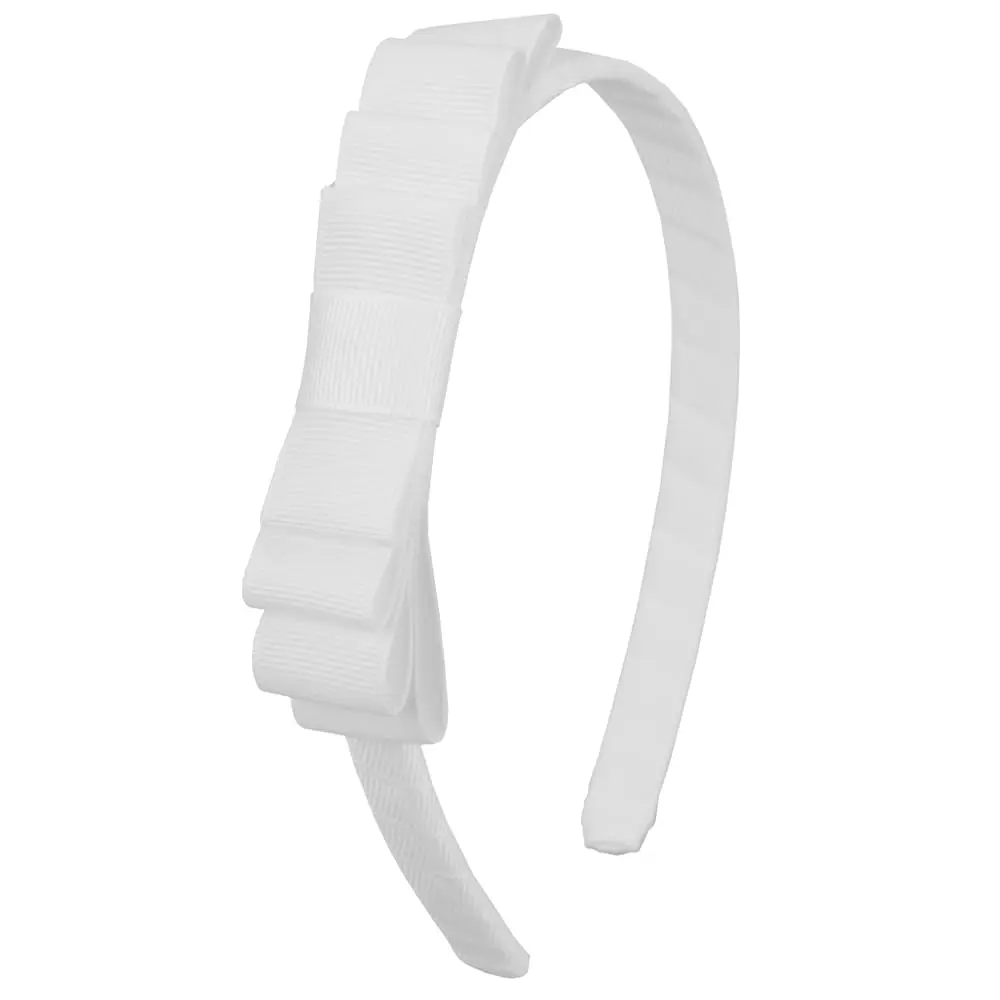 White  Headband Knotted Bow Headband for Girls