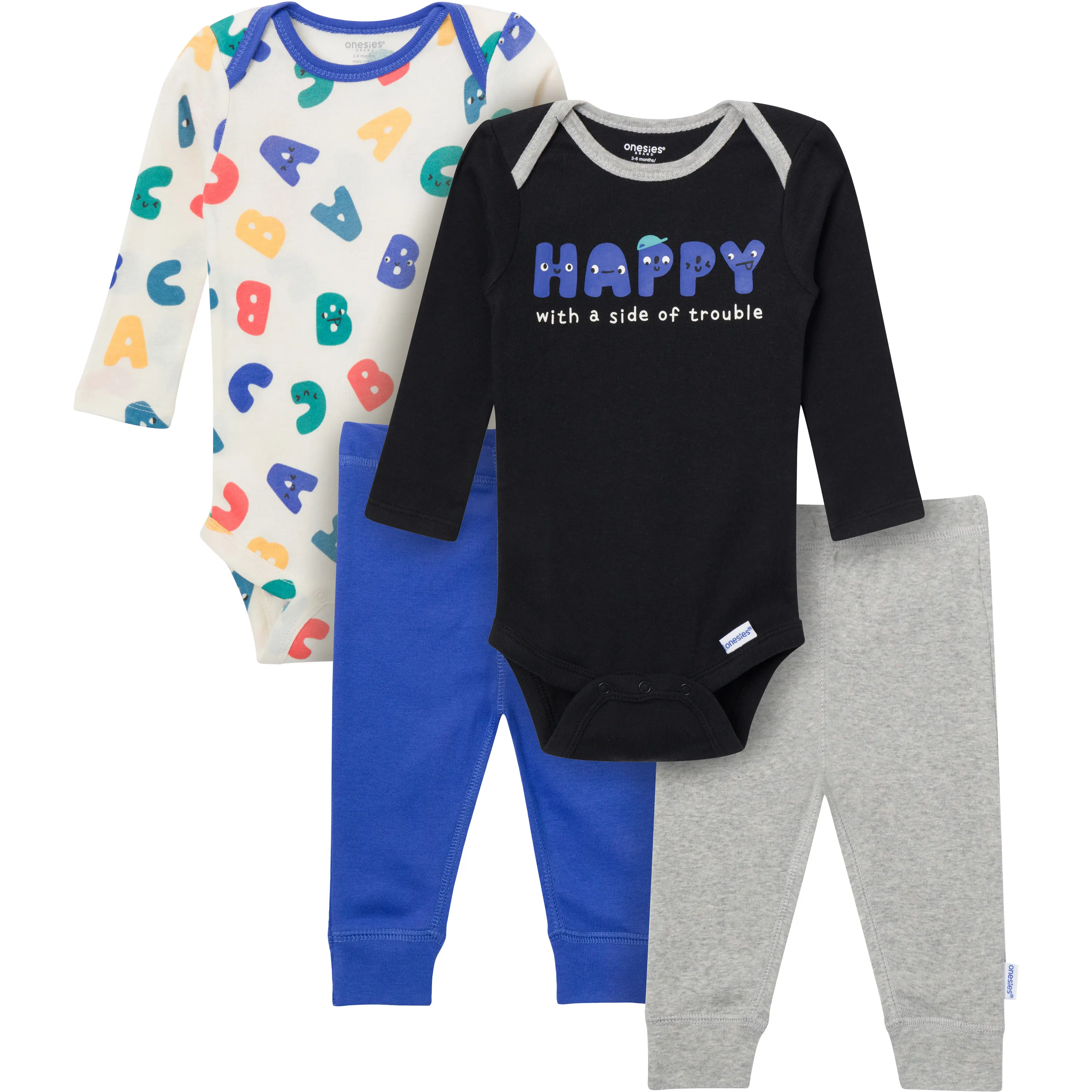Baby Boys Onesies Bodysuits & Pants 4-Pack Set
