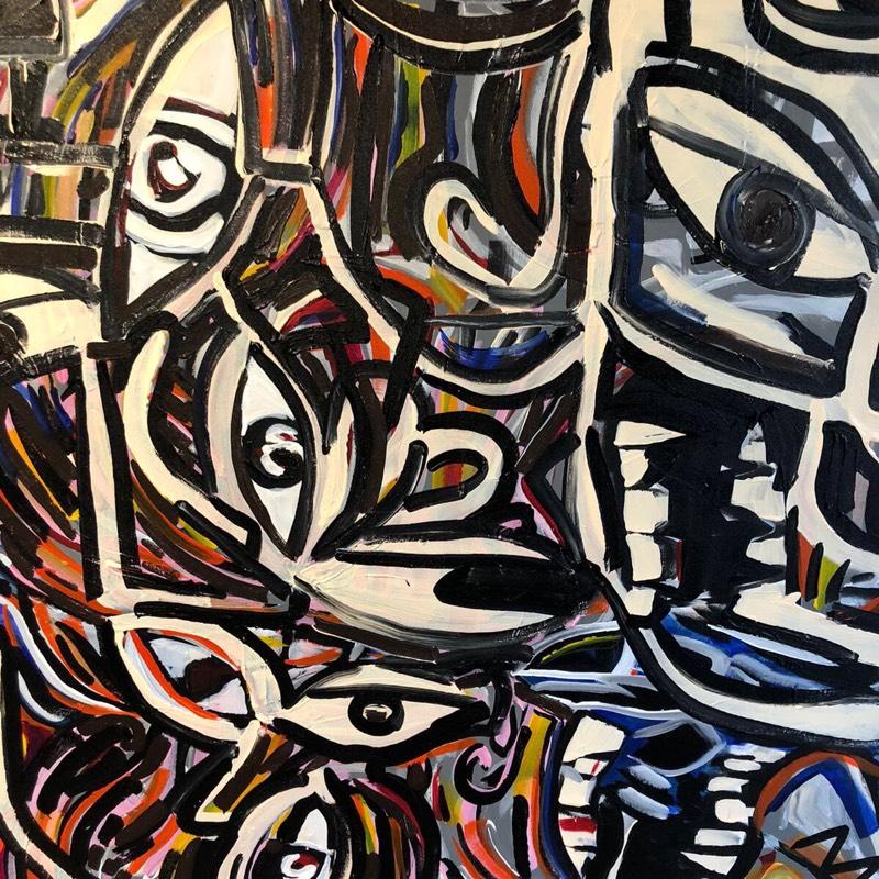 William L Womack Canvas Painting title Picasso Nightmare Unframed, Vibrant Colors, Standard Size, No Stretchers Included, Ideal for Home or Office Display