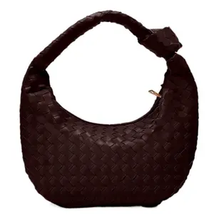 Woven Purse - Woven Tote bag for Women - Knotted Large Slouchy Hobo Shoulder Handbags - Soft Vegan Leather