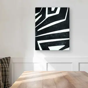 212 MAIN Artistic Geometric Labyrinth Aluminium Wall Artwork - 16x20 in Lightweight Industrial Metal Piece, Geometric Block Prints, Loft Decorative Prints for Home Room Accent