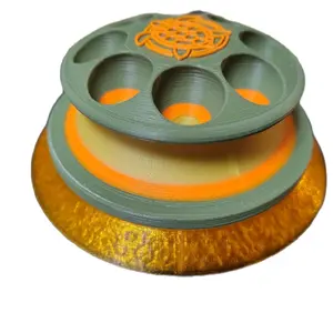 The SandTurtle - 5" Hook and Loop Sanding Block (Olive, Gold, Orange)