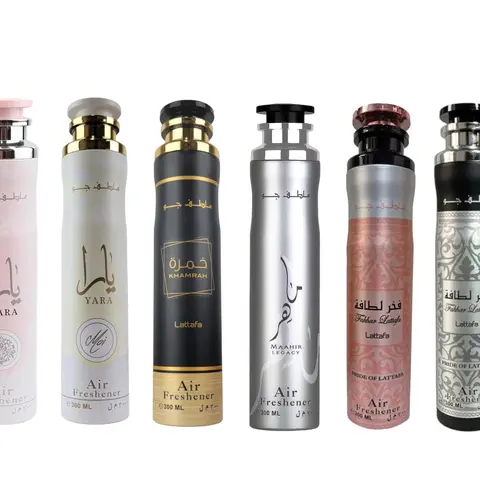 (6pc Bundle Pack) Yara + Yara Moi + Khamrah + Maahir Legacy + Fakhar Man + Fakhar Women Air Freshener by Lattafa, 300ml