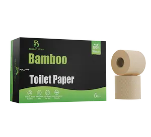 Bamboo Story Bamboo Toilet Paper, FSC Certified 100% Bamboo, Free from chemicals,PFAS and chlorine, Unbleached, No BPA and Phthalates, 350 sheets per roll, 6 rolls per pack