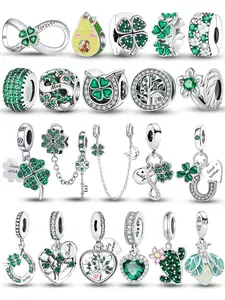 Four Leaf Clover Design Charms, Lucky Charm Jewelry, Fashionable Jewelry for Women & Girls, Trendy All-match & Exquisite Jewelry for Birthday Gift, Dainty Fashion Jewelry