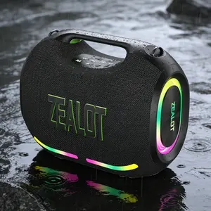 ZEALOT Portable Bluetooth Speaker, 120W Shocking Bass with IPX7 Waterproof, HiFi Stereo, 24000mAh Long Battery Life, RGB Lights, Dual Carry Modes, DSP EQ/PD Fast Charge/Power Bank/BT5.4, Suitable for Parties & Pool.